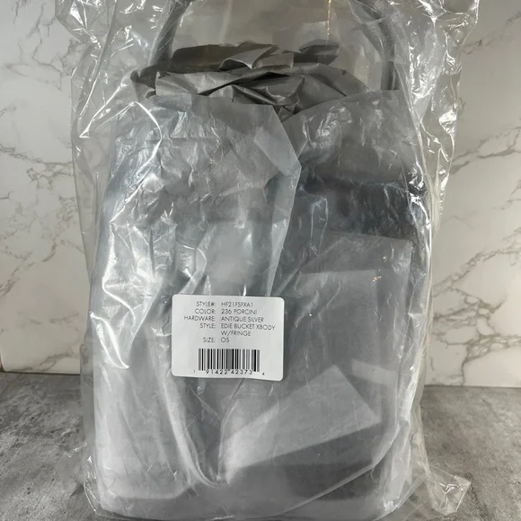 Rebecca Minkoff Edie Bucket Crossbody With Fringe, Porcini - Picture 14 of 15